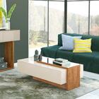 Mesa De Centro Retangular Milão Off White Amêndoa Lukaliam