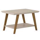 Mesa De Centro Retangular Monaco Off White E Marrom