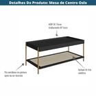 Mesa De Centro Retangular Oslo Artesano 93 Cm (larg) Mdp Nero