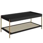 Mesa De Centro Retangular Oslo Artesano 93 Cm (larg) Mdp Nero