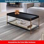 Mesa De Centro Retangular Oslo Artesano 93 Cm (larg) Mdp Nero