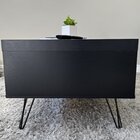 Mesa De Centro Retangular Pés Metálicos Retrô Liberty Preto