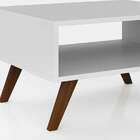 Mesa De Centro Retangular Retrô Branca Gelo 60 Cm