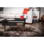 Mesa De Centro Retangular Retrô Com Nicho Estação  Preto/made