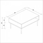 Mesa De Centro Retangular Retrô Com Nicho Estação  Preto/made