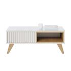 Mesa De Centro Retangular Ripada Off White Freijó Oliv Shop Jm