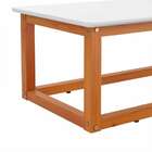 Mesa De Centro Retangular Supreme Branca E Amêndoa