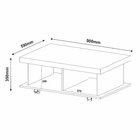 Mesa De Centro Retangular Tampo Em Tamburato 50mm Com Rodizio