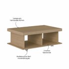 Mesa De Centro Retangular Tampo Em Tamburato 50mm Com Rodizio