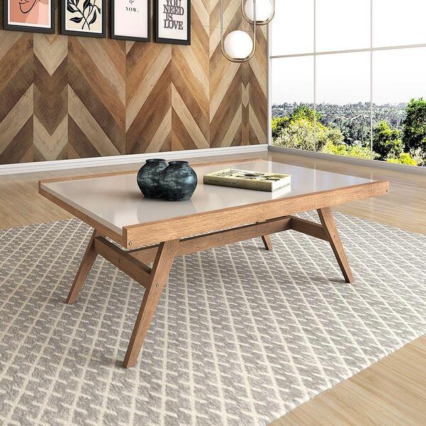 Mesa De Centro Retrô Diamante Base Madeira Maciça Tampo Mdf -