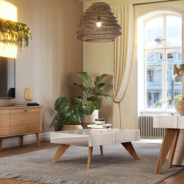 Mesa De Centro Retrô Espelhada 90 X 60 Cm Dalla Costa Mdf  Es