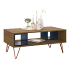 Mesa De Centro Retrô Metal Dallas Freijo/azulnavy Ac