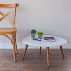 Mesa De Centro Retrô Pés Palito Laqueado Paris Branco