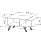 Mesa De Centro Retrô Pescara Amadeirado Com Branco, Pés Palit