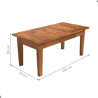 Mesa De Centro Ripada Para Sala Egito Castanho