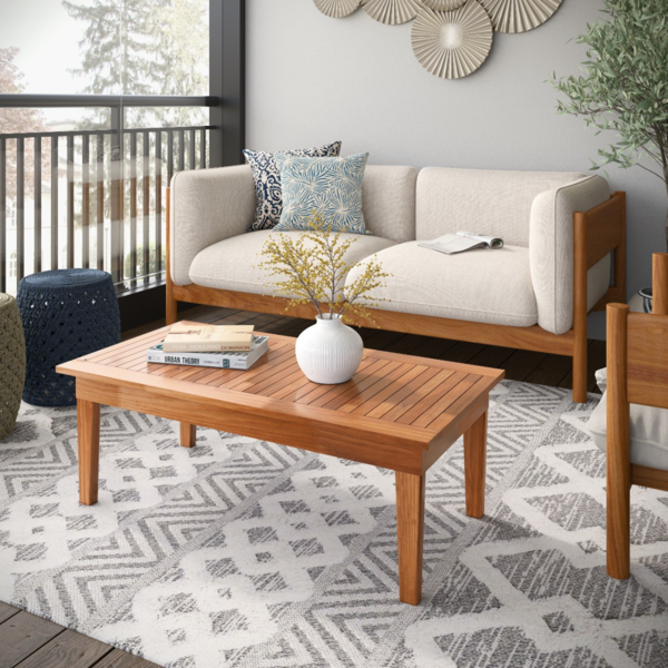 Mesa De Centro Ripada Para Sala Egito Castanho