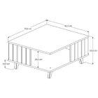 Mesa De Centro Ripada Pés Em Madeira Maciça Açaí 33x70x60 Cm