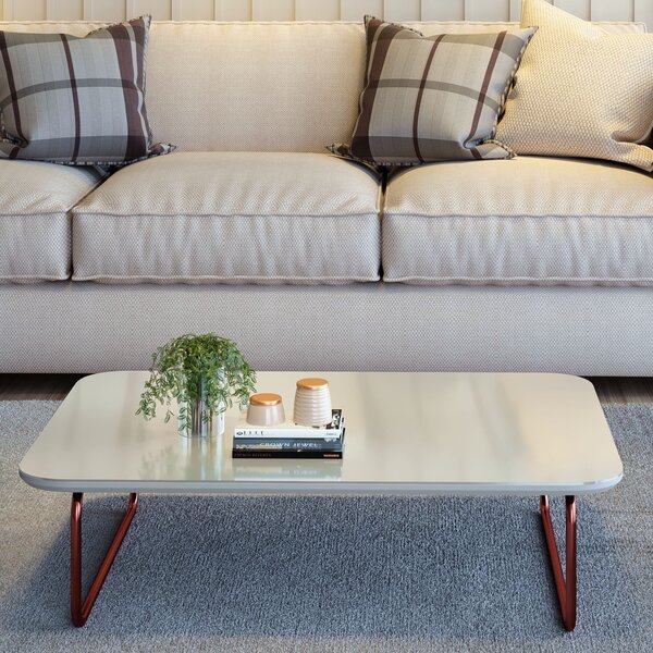 Mesa De Centro Roma 90cm X 50cm X 33cm Rose / Off White