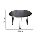 Mesa De Centro Roma Industrial Pé De Ferro Preto Tampo Mdf Pr