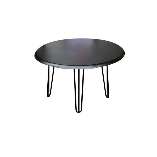 Mesa De Centro Roma Industrial Pé De Ferro Preto Tampo Mdf Pr