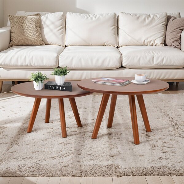 Mesa De Centro Sabrina 30cm X 60cm Nozes