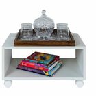 Mesa De Centro Sala Com Rodinha Mdf Branco