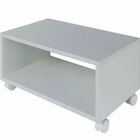 Mesa De Centro Sala Com Rodinha Mdf Branco