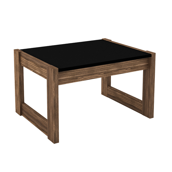 Mesa De Centro Sala De Estar Decorativa Az1022 Mdp Preto/noga