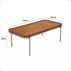 Mesa De Centro Sala De Estar Melin G 110x52 Nature Com Pes Me