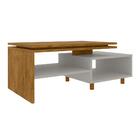 Mesa De Centro Sala Lima Com Pés De Madeira Maciça