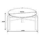 Mesa De Centro Sala Lizz Redonda Com Pés Em Madeira Maciça