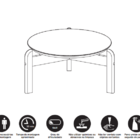 Mesa De Centro Sala Lizz Redonda Com Pés Em Madeira Maciça