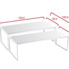 Mesa De Centro Sala Recepção Dupla Em Inox Cancún - Branca -