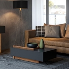 Mesa De Centro Siena Preto Amêndoa