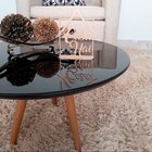 Mesa De Centro Tampo Com Vidro 35x60cm Pés Palito Casa Uai Pr