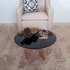 Mesa De Centro Tampo Com Vidro 35x60cm Pés Palito Casa Uai Pr