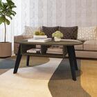 Mesa De Centro Tampo Oval 2 Nichos 100 Cm Arly