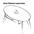 Mesa De Centro Tampo Oval 2 Nichos 100 Cm Arly