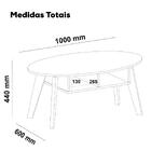 Mesa De Centro Tampo Oval 2 Nichos 100 Cm Arly