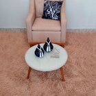 Mesa De Centro Tampo Vidro/mdf 60x60cm Casa Uai Off White