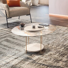 Mesa De Centro Tampo Vidro Sky Hb Móveis