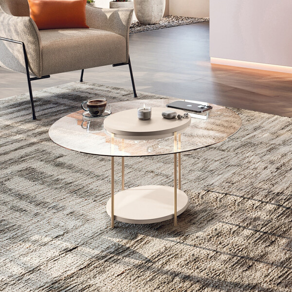 Mesa De Centro Tampo Vidro Sky Hb Móveis