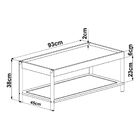 Mesa De Centro Têmis Retangular C/ Prateleira  93cm Palhinha
