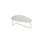 Mesa De Centro Trude Organica 35cm X 90cm X 60cm Branco / Dou