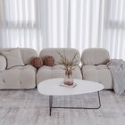 Mesa De Centro Trude Organica 35cm X 90cm X 60cm Branco/preto