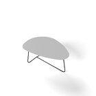 Mesa De Centro Trude Organica 35cm X 90cm X 60cm Branco/preto