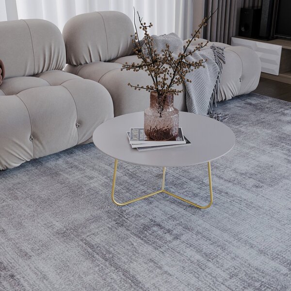 Mesa De Centro Trude Redonda 30cm X 67cm X 67cm Fendy / Doura