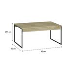 Mesa De Centro Tubo Preto Tampo Noce Carraro