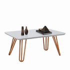 Mesa De Centro Turquesa 70 X 40 Cm Pé Cobre Bisart Decor Bran