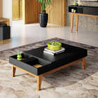 Mesa De Centro Vitta 2 Nichos Preto Carvalho Intense Tana Dec